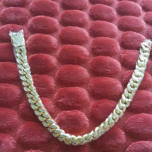 1 x 20 mm  Cuban Chain Gold/ white Gold